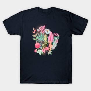 Seahorses in Space Jungle T-Shirt